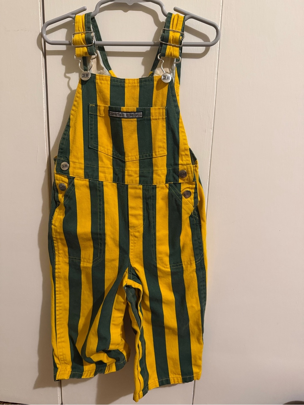 GREEN BAY PACKER Kids Yellow & Green Striped Game Bibs Adjustable Straps